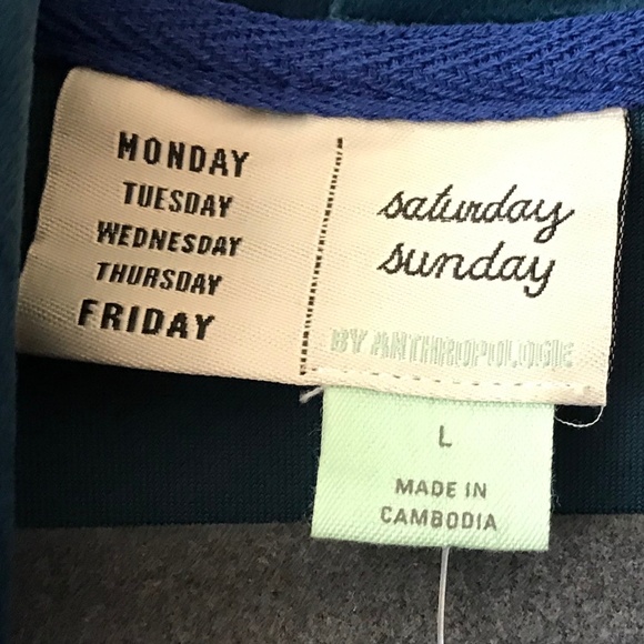 NWT ANTHROPOLOGIE TURQUOISE VELOUR HOODED ZIP UP. - Picture 2 of 11